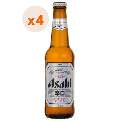 4X Cerveza Asahi Botellín 5,2° 330Cc