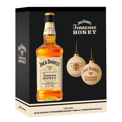 Whiskey Jack Daniels Honey 750cc + 2 Esferas Navideñas