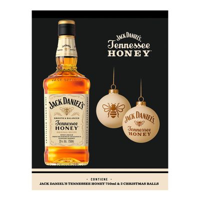 Imagen 2 del producto Whiskey Jack Daniels Honey 750cc + 2 Esferas Navideñas