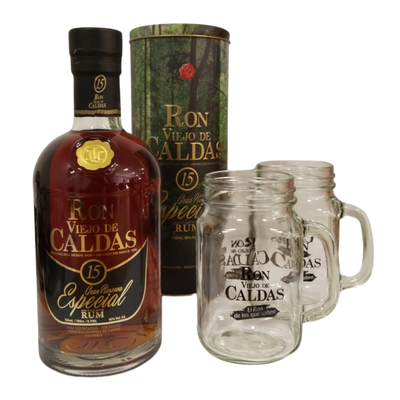 Ron Viejo De Caldas 15 Años + 2 Vasos Mojito