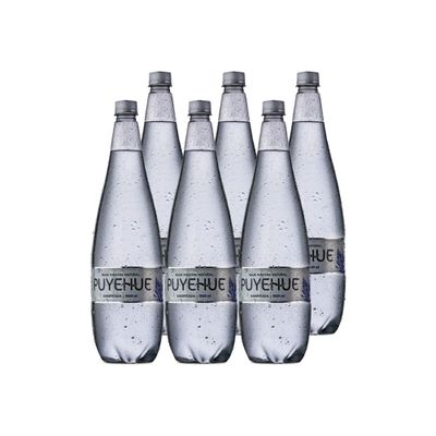 6x Agua Mineral Natural Puyehue con gas 1500cc