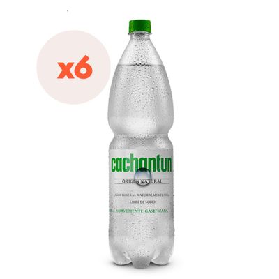 6x Agua Mineral Cachantun Light Gas 1600cc