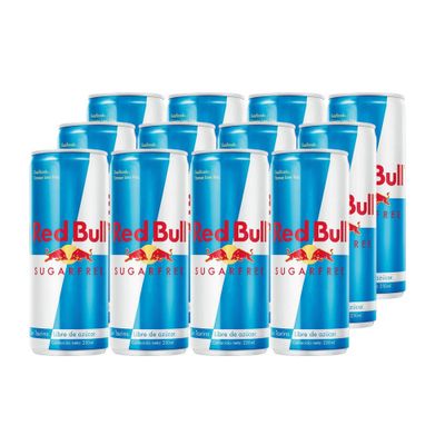 12x Bebida Energética Red Bull Sin Azúcar 250cc