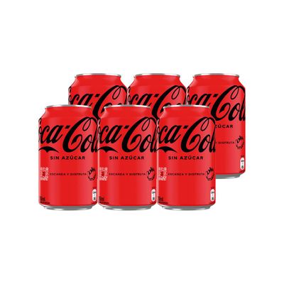 Imagen 1 del producto 6x Bebida Coca Cola Sin Azúcar Lata 350cc