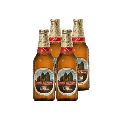 4x Cerveza Austral Torres del Paine Botellín 330cc