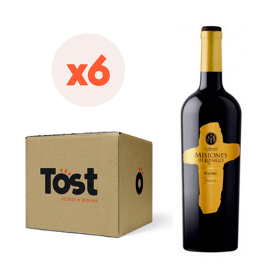 6X Vino Misiones De Rengo Reserva Malbec 14° 750Cc