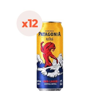 12X Cerveza Austral Patagonia Red Lata 5° 470Cc