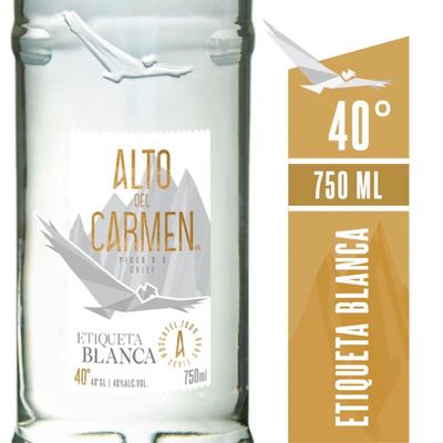Imagen 2 del producto Pisco Alto Del Carmen Etiqueta Blanca 40° 750Cc