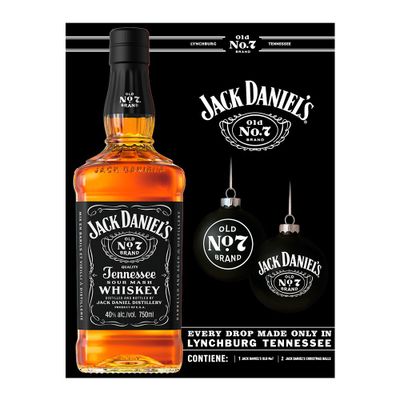 Imagen 2 del producto Whiskey Jack Daniels N°7 750cc + 2 Esferas Navideñas