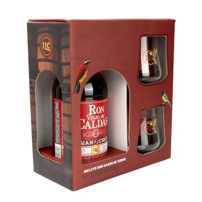 Pack Ron Viejo De Caldas 5 Años 700cc + 2 Vasos de Regalo