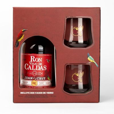 Imagen 2 del producto Pack Ron Viejo De Caldas 5 Años 700cc + 2 Vasos de Regalo