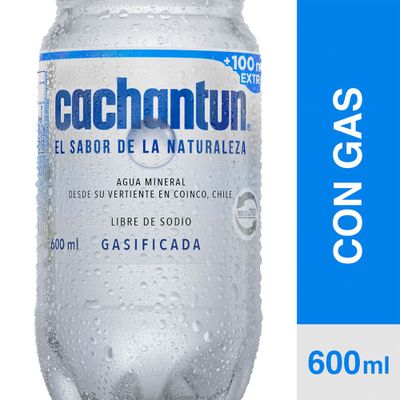 Agua Mineral Cachantún Con Gas 600cc