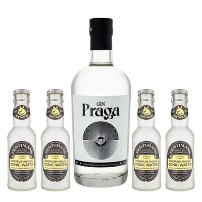 Pack Gin Praga Dry 700cc + 4 Fentimans Tonic Water