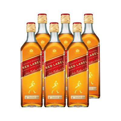 6x Whisky Johnnie Walker Red Label Botella 750ml