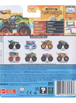 Imagen 2 del producto Hot Wheels Monster Truck Escala 1:64 - Rageasaur