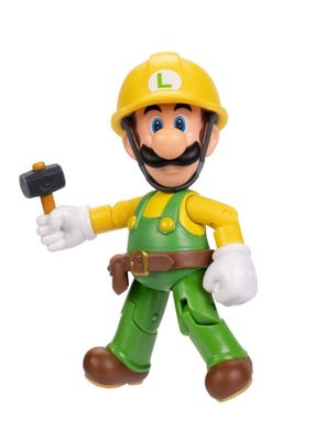 Figuras 10 cm super mario de nintendo - luigi constructor