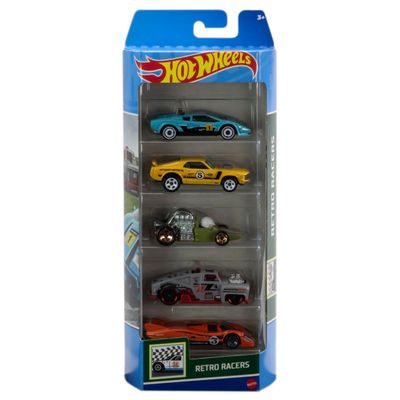 Vehículos Hot Wheels pack 5 autos básicos - RETRO RACERS