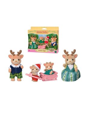 Figuras Sylvanian Families familia reno con trineo