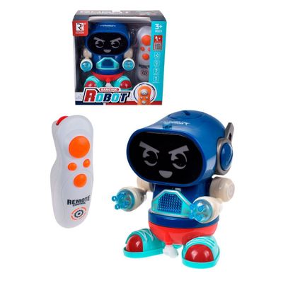 ROBOT RADIO CONTROLADO 15 CM CON LUCES MOVIMIENTO Y MUSICA