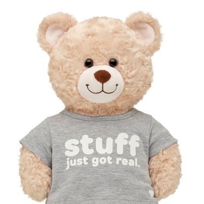 Imagen 2 del producto Polera Build a Bear gris Stuff Just Got Real para peluche
