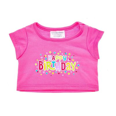 Imagen 2 del producto Polera cumpleaños rosada Build a Bear estampado feliz