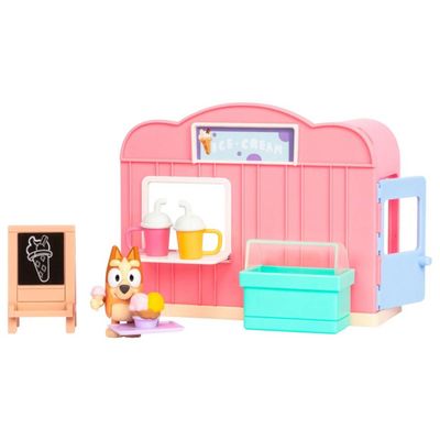 Playset mini Bluey heladería con figura de Bingo