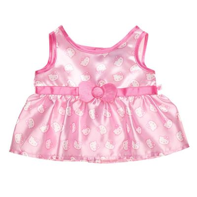 Vestido Build a Bear rosa iridiscente Hello Kitty