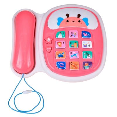 Imagen 1 del producto Teléfono didáctico Ansaldo con luces y sonidos rosado