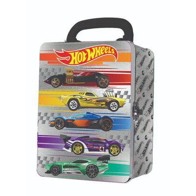 Caja metálica Hot Wheels colección para 18 autos - A