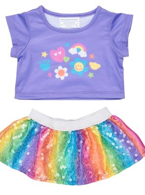 Imagen 2 del producto Set Falda Polera Flores Arcoíris Build-A-Bear