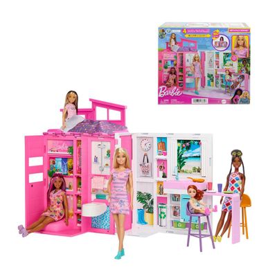 Casa de muñecas Barbie Glam portátil con piscina y cocina