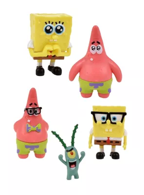 Imagen 1 del producto Pack 5 Figuras 5 Cm En Blister Bob Esponja - Plankton