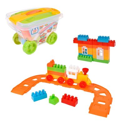 SET 55 BLOQUES PREESCOLARES EN CARRO CONTENEDOR