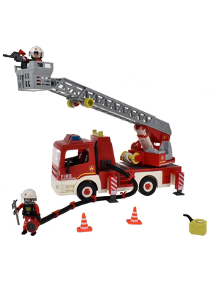 Carro Bombero Con Figura Y Sonido Y Accesorios