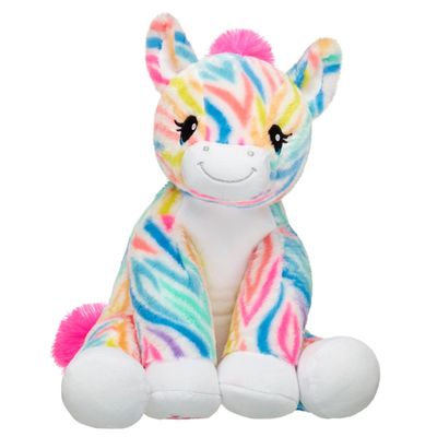 Peluche Build a Bear cebra arcoíris personalizada