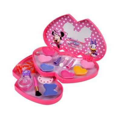 Imagen 2 del producto Cosmetiquero Minnie 2 pisos corazón con maquillaje brillante