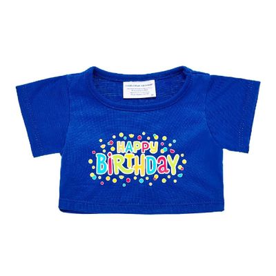 Imagen 2 del producto Polera cumpleaños azul Build a Bear estampado feliz