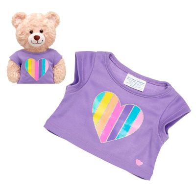 Imagen 1 del producto Polera Morada Con Corazones Arcoiris Build-A-Bear