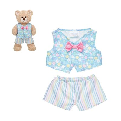 Conjunto peluche Build a Bear Cinnamoroll chaleco y pantalón
