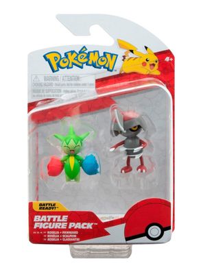Imagen 2 del producto Set 2 figuras de entre 5 a 8 cm pokémon - roselia + pawniard