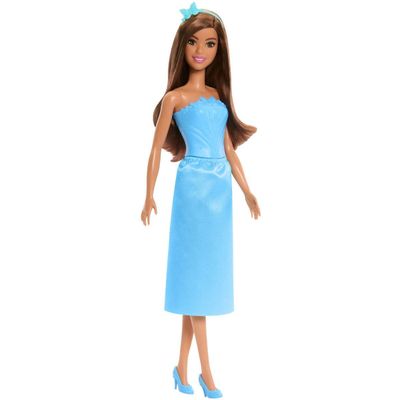 Muñeca Barbie Royal Refresh vestido celeste y accesorios