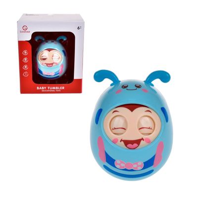 Sonajero Ansaldo abeja para bebé color celeste