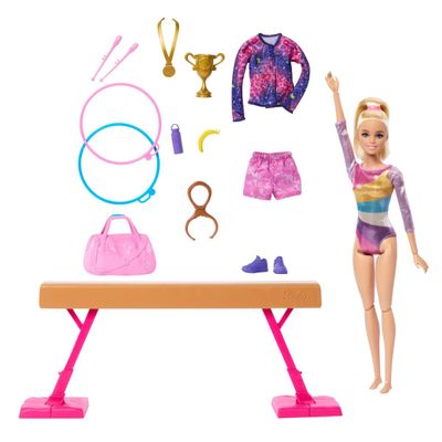 Imagen 2 del producto Muñeca Barbie gimnasta 10 piezas set profesional