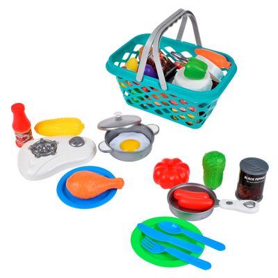 Imagen 2 del producto CANASTO CON FRUTAS Y ALIMENTOS - AZUL