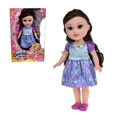 Imagen 1 del producto Muñeca fashion Sparkle Girlz con closet transformable morado