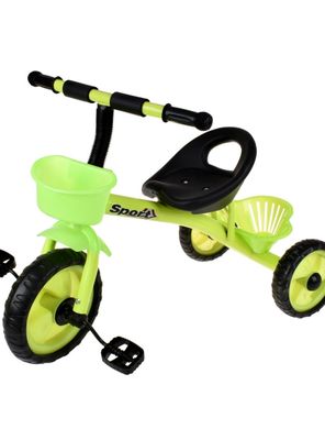 Triciclo Metálico Con Canasto Verde