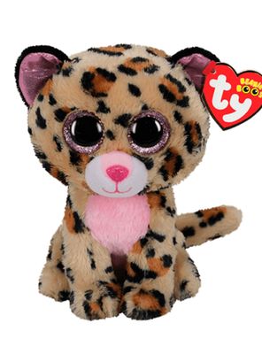 TY BEANIE BOOS LIVVIE LEOPARDO CAFÉ/ROSADO MEDIANO