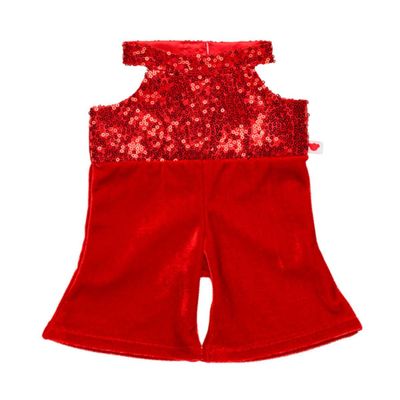 Imagen 2 del producto Enterito rojo Build A Bear sin mangas de lentejuelas