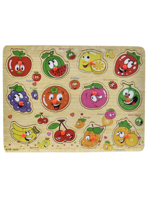 Rompecabezas frutas de madera con pomos