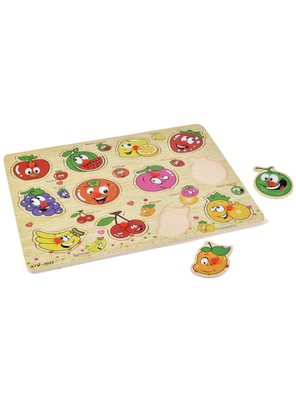 Imagen 2 del producto Rompecabezas frutas de madera con pomos